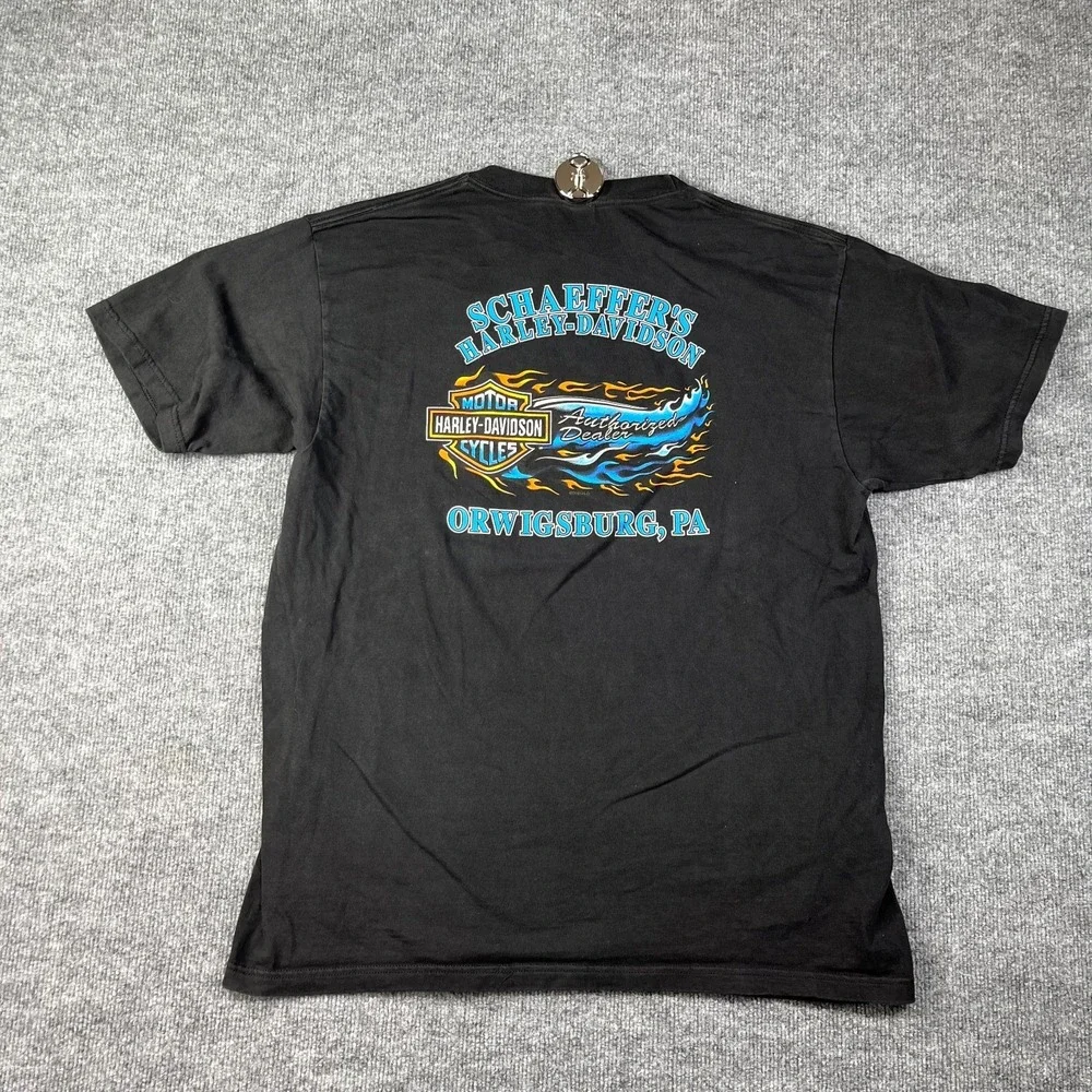 Harley Davidson T Shirt Mens XL Black Knight Gradient Helmet Dragon Orwigsburg